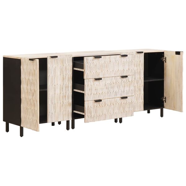 vidaXL Buffet Finition Lavage Blanc Bois de mangue massif