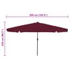 vidaXL Parasol de jardin Rouge et Noir 395 x 395 x 245 cm