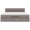 vidaXL Lit ottoman avec matelas et LED Taupe 180x200cm tissu