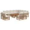 vidaXL Ensemble de canap&eacute; de jardin 13 pc Blanc Naturel et Cr&egrave;me