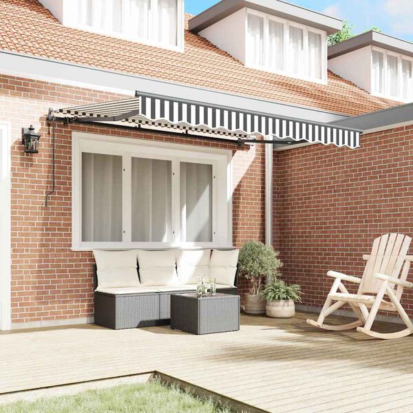 vidaXL Auvent R&eacute;tractable Anthracite 350 x 200 cm tissu