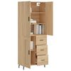 vidaXL Buffet haut Ch&ecirc;ne sonoma 69,5x34x180 cm Bois d'ing&eacute;nierie
