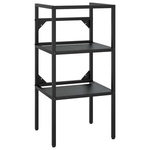 vidaXL Cadre de lavabo de salle de bain Noir 40x38x83 cm Fer