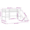 vidaXL Lit mezzanine pour enfants avec rideaux sans matelas 80x200 cm