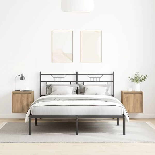 vidaXL Tables de chevet murales 2 pcs ch&ecirc;ne artisanal 38x34x40 cm