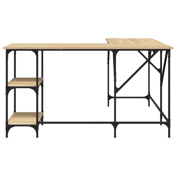 vidaXL Bureau ch&ecirc;ne sonoma 139x139x75 cm bois d'ing&eacute;nierie