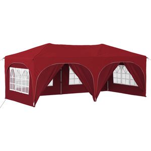 vidaXL Tente de f&ecirc;te pop-up 575 x 288 x 245 cm Bordeaux Tissu Oxford