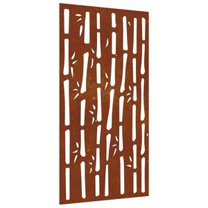 vidaXL D&eacute;coration murale jardin 105x55 cm acier corten design bambou