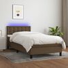 vidaXL Sommier &agrave; lattes de lit matelas et LED Marron fonc&eacute; 100x200cm