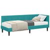 vidaXL Cadre de lit d'angle avec matelas Turquoise 80 x 200 cm Velours