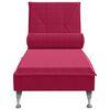 vidaXL Chaise longue de massage avec traversin rouge bordeaux velours