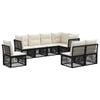 vidaXL Ensemble de canap&eacute; de jardin 8 pc Noir polyrotin
