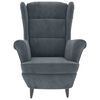 vidaXL Fauteuil gris fonc&eacute; velours