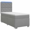 vidaXL Lit boxspring avec matelas Gris clair 100 x 200 cm Tissu