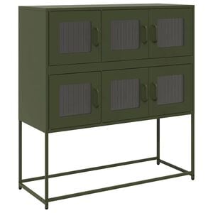 vidaXL Buffet vert olive 100,5x39x107 cm acier lamin&eacute; &agrave; froid