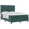 vidaXL Lit &agrave; ressorts avec matelas Vert fonc&eacute; 140 x 200 cm Velours