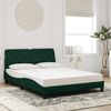vidaXL Lit avec matelas vert fonc&eacute; 140x200 cm velours
