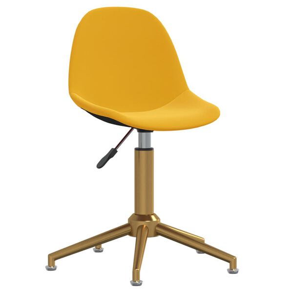 vidaXL Chaises &agrave; manger pivotantes lot de 4 jaune moutarde velours
