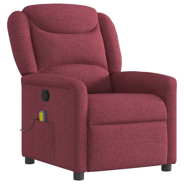 vidaXL Fauteuil de massage inclinable Rouge bordeaux Tissu