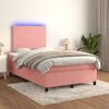 vidaXL Sommier &agrave; lattes de lit et matelas LED Rose 120x200 cm Velours