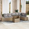 vidaXL Ensemble de canap&eacute; de jardin 7 pcs Beige et Gris clair