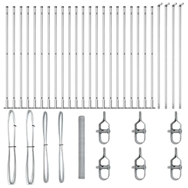 vidaXL Poteau de cl&ocirc;ture. Argent&eacute; 50 x 1,4 m (maillage de 25 mm) Acier