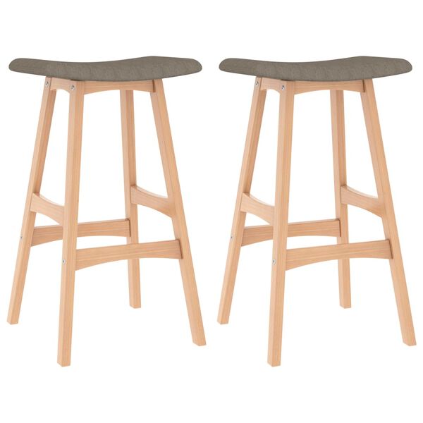 vidaXL Tabourets de bar lot de 2 taupe tissu
