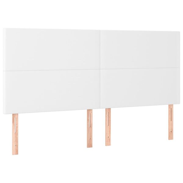 vidaXL T&ecirc;te de lit blanche 200 x 5 x 118/128 cm similicuir