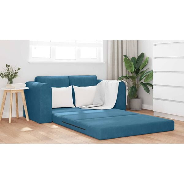 vidaXL Canap&eacute;-Lit 60cm Bleu Velours