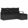 vidaXL Ensemble de Canap&eacute;s 4 pc 4-Nombre de places Noir polyrotin
