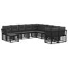 vidaXL Ensemble de canap&eacute;s d'ext&eacute;rieur 11 pc Noir et Gris fonc&eacute;
