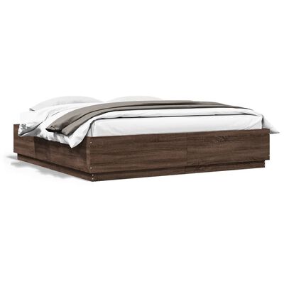 vidaXL Cadre de lit sans matelas chêne marron 180x200 cm