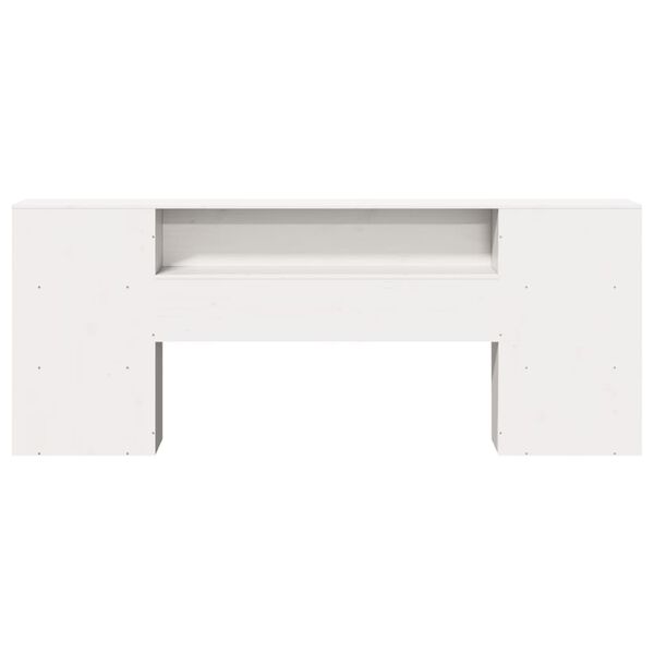 vidaXL T&ecirc;te de lit avec rangement blanc 200 cm bois massif de pin