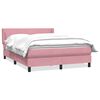 vidaXL Sommier &agrave; lattes de lit avec matelas rose 160x210 cm velours