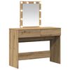 vidaXL Table de Toilette avec tiroir Ch&ecirc;ne artisanal 100 x 40 x 130 cm