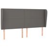 vidaXL T&ecirc;te de lit avec oreilles Gris 183x23x118/128 cm Similicuir