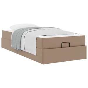 vidaXL Cadre de lit avec matelas Autre 2 pc Tan PVC