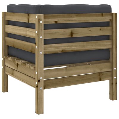 vidaXL Salon de jardin 6 pcs avec coussins bois de pin imprégné