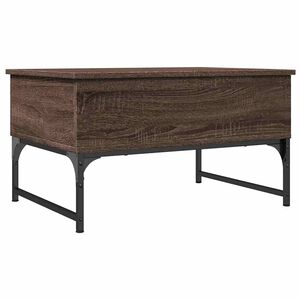 vidaXL Table basse ch&ecirc;ne marron 70x50x40 cm bois d'ing&eacute;nierie et m&eacute;tal