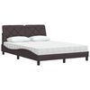 vidaXL Lit avec matelas marron fonc&eacute; 140x200 cm tissu