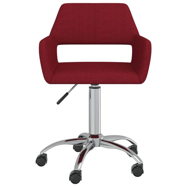 vidaXL Chaises pivotantes &agrave; manger lot de 2 Rouge bordeaux Tissu