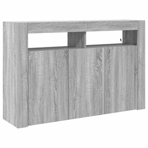 vidaXL Buffet Gris Sonoma 116 x 30 x 75 cm Bois d'ing&eacute;nierie