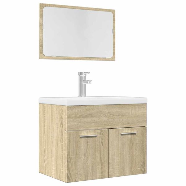 vidaXL Ensemble de meubles de salle de bain 2 pcs ch&ecirc;ne sonoma