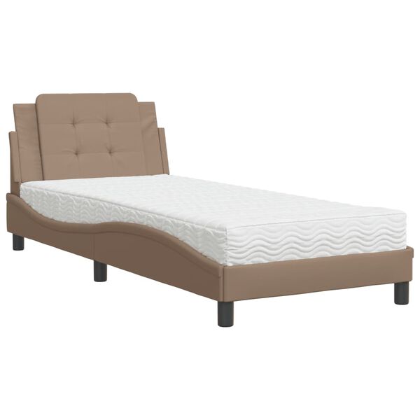 vidaXL Cadre de lit sans matelas Zadar cappuccino 90x190 cm similicuir