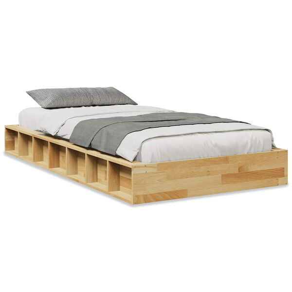 vidaXL Cadre de lit sans matelas 100x200 cm bois massif de ch&ecirc;ne