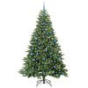 vidaXL Sapin de No&euml;l artificiel avec 300 LED Vert 210 cm PE et PVC