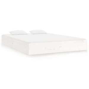 vidaXL Cadre de lit sans matelas blanc bois massif 150x200 cm
