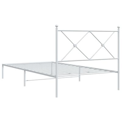 vidaXL Cadre de lit métal sans matelas et tête de lit blanc 100x200 cm