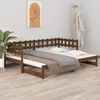 vidaXL Lit coulissant sans matelas marron miel 2x(90x190) cm