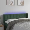 vidaXL T&ecirc;te de lit &agrave; LED Vert fonc&eacute; 147x16x78/88 cm Velours
